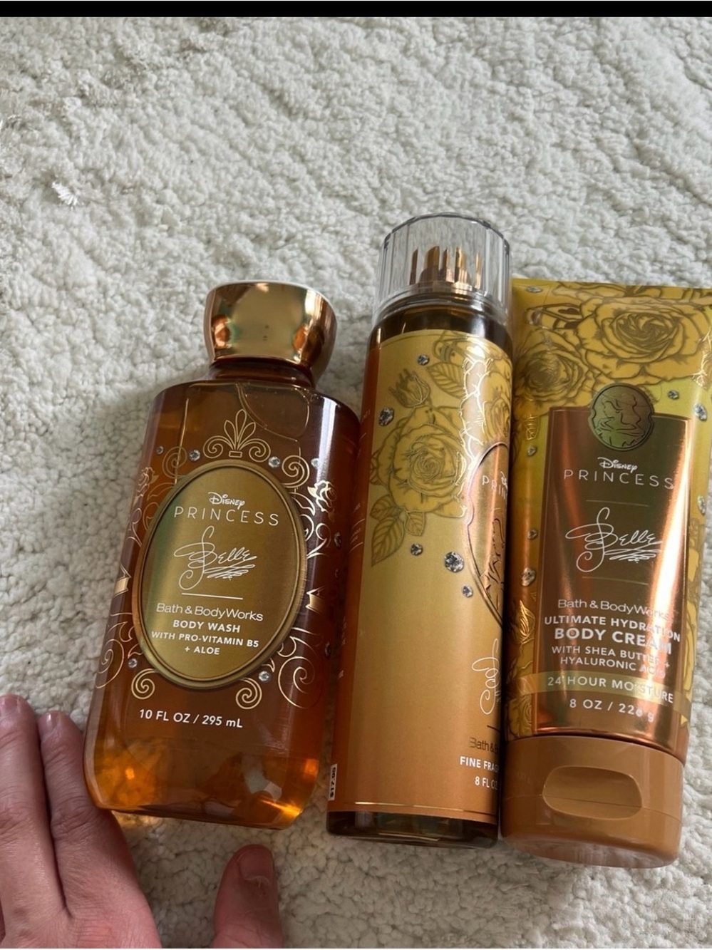 Bath & Body Works Princess Belle Gold Amber Body Wash & Lotion Set
